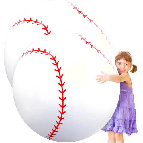 Meooeck 2 Pcs 27 Inch Inflatable Balls Large Inflatable Baseball Giant Beach Balls for Pool Summer Outdoor Activity Games Birthday Party Decorations