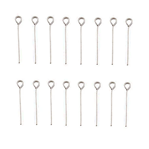 Craftdady 1000pcs Stainless Steel Open Eye Pins 20mm Metal Wire Needle Headpins 3/4 Inch for Craft Dangle Earring Pendant Necklace Bracelet Making