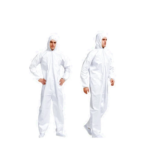 Fancystyle Disposable Protective Coverall with Hood 4 Sizes Options Zip Front Elastic Wrists & Ankles White 6 Pack