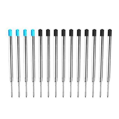 SMOOTHERPRO Ballpoint Pen Refills, 14 Pack for Bolt Action Pen, Compatible with Parker, 0.5mm Fine Point, Black and Blue Ink(PR1408)