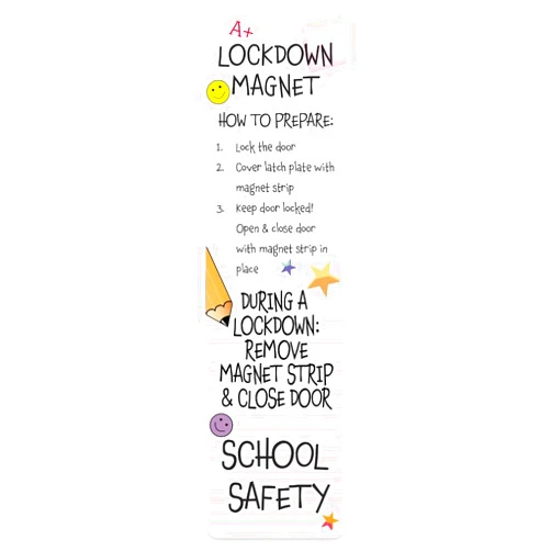 Make Your Message Stick 10 Pack- Lockdown Magnetic Strips for School Safety |Quick, Secure Classroom Door Lockdown Solution – Durable and Easy-to-Use Magnetic Strip for Emergency Lockdowns| Made in The USA-10 Pack