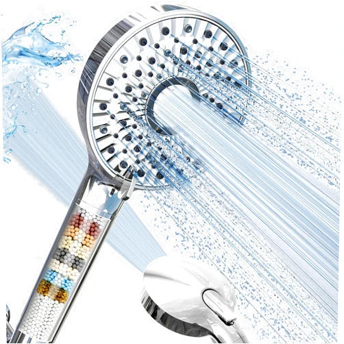 Magichome Filtered Shower Head with Handheld, High Pressure 10-Spd Detachable Chrome Showerhead with Stainless Hose, Water Softener Filter Beads for Hard Water - Remove Chlorine, Reduce Dry Itchy Skin