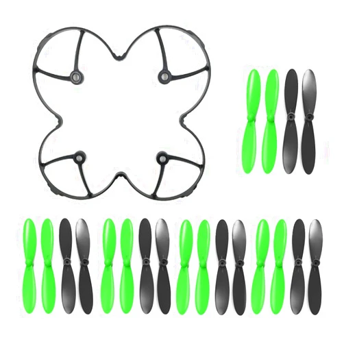 AFUNTA Propeller Blades Protection Guard Cover and Props 5X Sets Compatible X4 H107C H107D Quadcopter-Black/Green