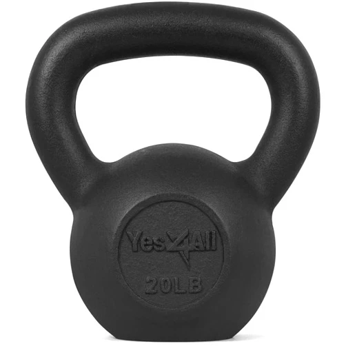 Yes4All 5-80 lbs Cast Iron Kettlebell for Dumbbell Weights Exercises, Gym, Full Body Home Workout Equipment, Push up, Grip and Strength Training
