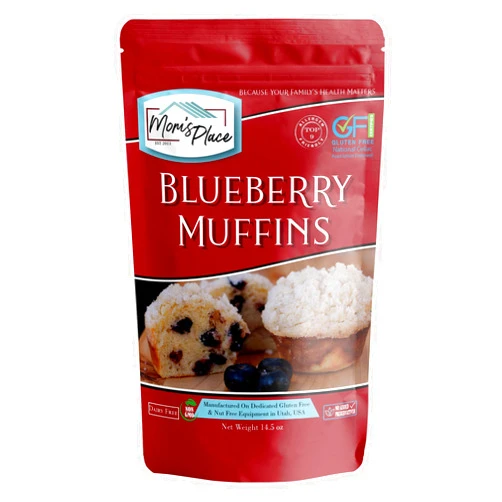 Mom's Place Gluten-Free Blueberry Muffin Mix, Easy to Make, Non-GMO, Nut Free, Soy Free & Dairy Free, 12 Servings, 14.5 oz