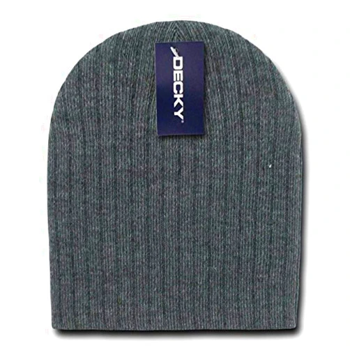 DECKY Cable Beanies, Heather Charcoal