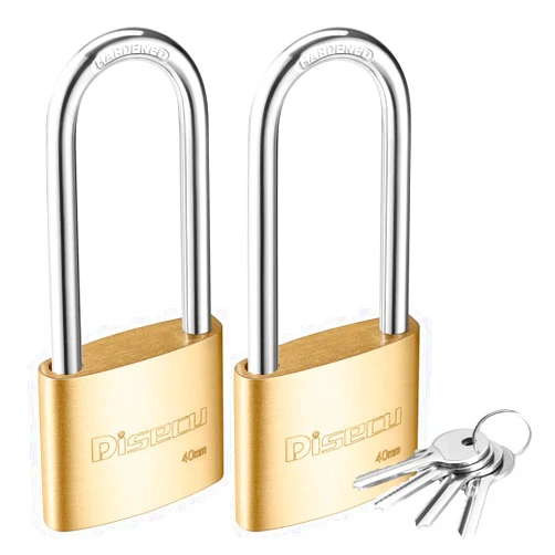 Disecu Solid Brass Keyed Padlock, 1-9/16