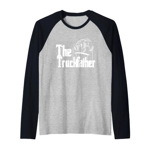 Funny and Unique Monster Truck Distressed Designs Mens Monster Truck Jam Truckfather - Funny Dad Father UTE Pickup Raglan Baseball Tee