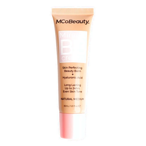 MCoBeauty - Miracle BB Cream - Primes and Tints - Everyday Skin Tone Balancing Face BB Cream - Contains Hyaluronic Acid and Glycerin - Natural Medium