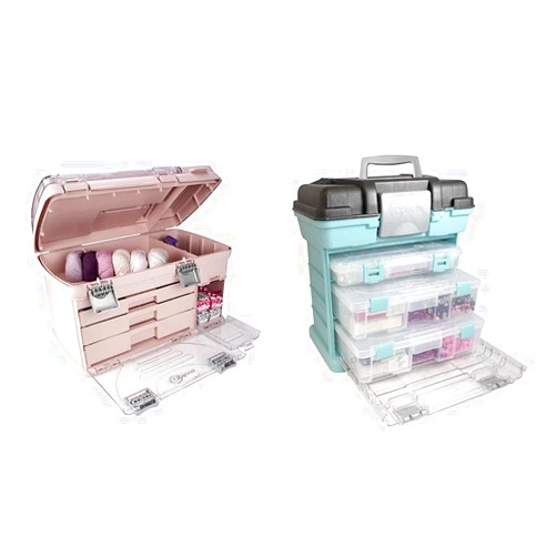 Creative Large Three Drawer Organization System & Options 1363-83 Grab N' Go Rack System, Soft Blue,Medium