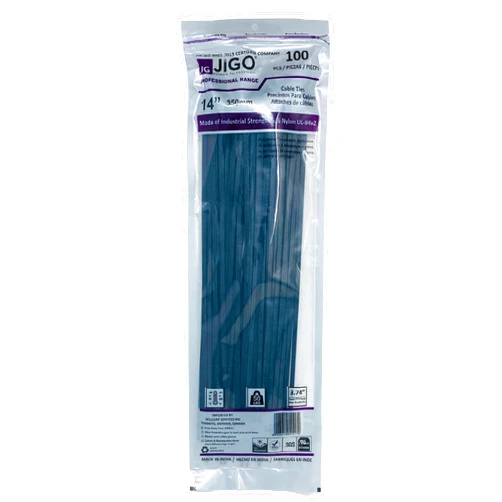 JiGO Cable Zip Ties 14 inch Cable Ties 100Pcs Black For Cable Management Premium Nylon Large Zip-ties Cord Management Home Office Garden Workshop Wire Ties Indoor Outdoor Self-Locking Heavy Duty