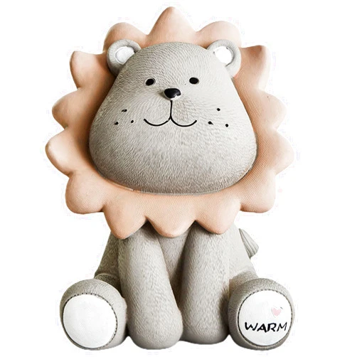 BIBABLYKE Lion Money Box Lovely Cartoon Coin Banks Children Piggy Banks Gift Saving Box Animal Figurine for Living Room Home Decor