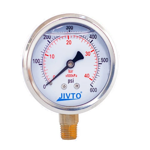 JIVTO Pressure Gauge,Glycerin Liquid Filled,2.5