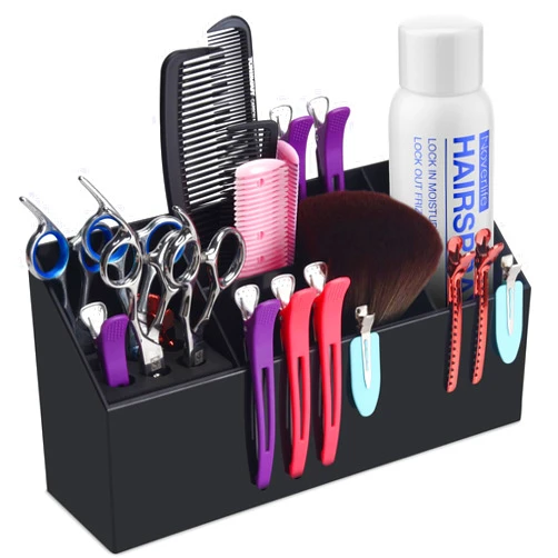 Noverlife Hair Scissors Large Storage Box, Shear Holder for Hair Salon, Scissor Holder, Hairdressing Combs Clips Scissors Professional Hairdressing Combs, Clips, Brushes Storage Racks Tool Box - Black