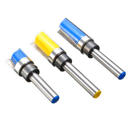NINGZ Surface Milling Cutter 3pcs Router Planing Drill Bit Woodworking Milling Cutter 1/4'' Shank Bearing Pattern Engraving Milling Router Planing Milling Tool