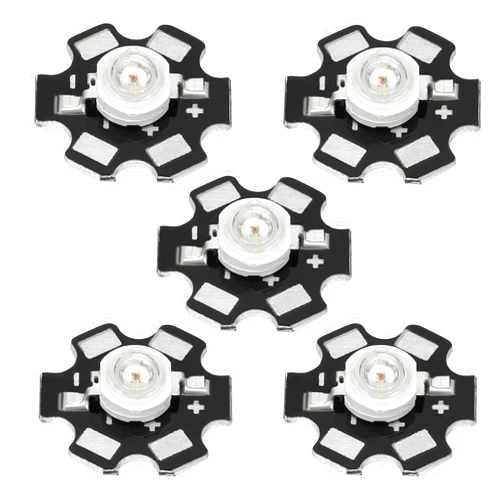 MECCANIXITY COB LED Light Chip Beads 20mm 1.9-2.4VDC 1W 30lm 660NM Energy Saving Bulb for Home Exhibition Spotlight Replacement Pack of 5, Red