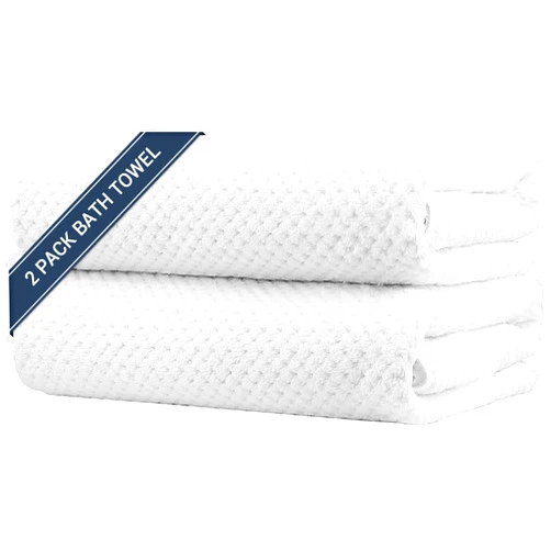 HOMEXCEL Bath Towel Set Pack of 2, (27 x 54 Inches) Microfiber Ultra Soft Highly Absorbent Bath Towel, Lightweight and Quick Drying Towels for Body, Sport, Yoga, SPA, Fitness, White