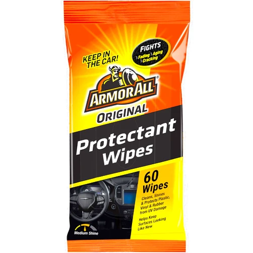 Armor All Car Protectant Wipes, Interior Car Wipes with UV Protection Against Cracking and Fading, 60 Wipes