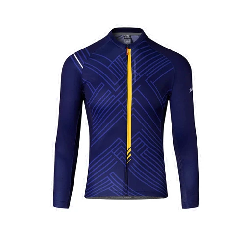 Santic Cycling Jersey Men's Long Sleeve Bike Reflective Full Zip Bicycle Shirts with Pockets