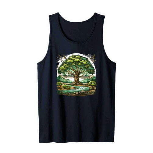 EcoEssence Tranquil Arboreal Design - Timeless Nature Art Tank Top