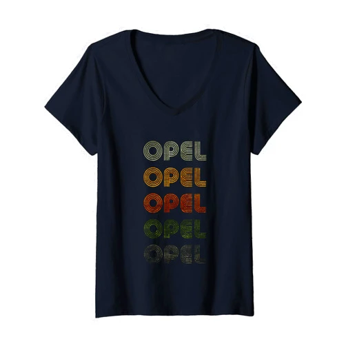 Love Heart Opel Nametag Womens Love Heart Opel Tee Grunge Vintage Style Black Opel V-Neck T-Shirt