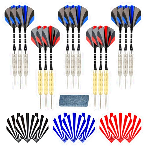 LinkVisions Steel Tip Darts Set 18 Grams15 Pack Steel Barrels