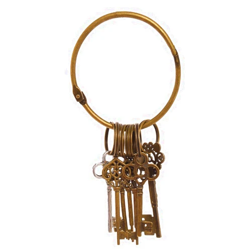 BLESSUME Punk Medieval Bronze Skeleton Keys on Ring