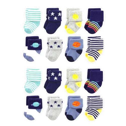 Hudson Baby Unisex Cotton Rich Baby Terry Socks 16-Pack