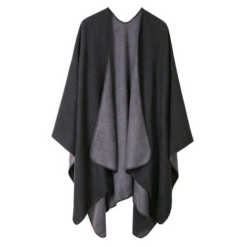 Urban CoCo Women's Color Block Shawl Wrap Open Front Poncho Cape