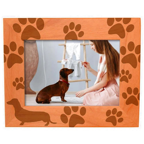 Gifts For All By Rachel Olevia Dog Lover Gift Dachshund Weiner Dog Prints Natural Wood Engraved 5x7 Landscape Picture Frame Wood
