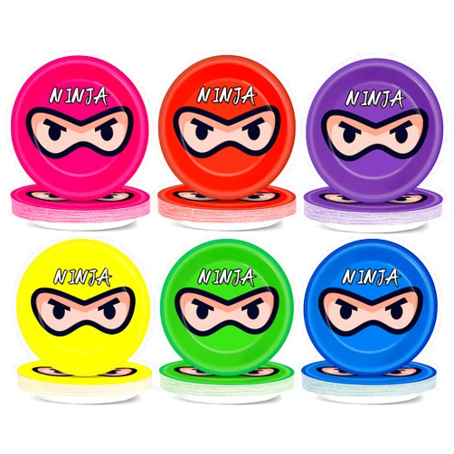 Ojustbeok 48pcs Ninja Birthday Party Supplies Ninja Warrior Paper Plates Party Decorations Ninja Master Dessert Plates Colorful Karate Dinnerware for 48 Guest Kids Boys Girls Birthday Party Favor
