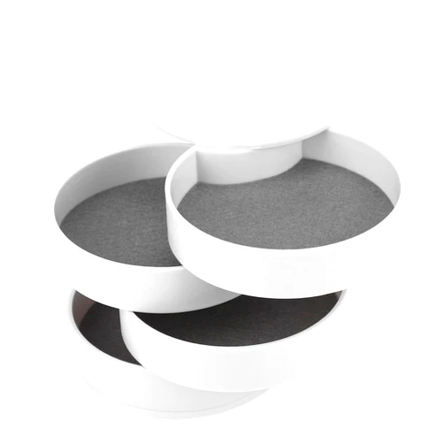 Tomotato Rotatable Jewelry Box, 4 Layer 360° Rotating Travel Jewelry Case Women Earring Organizer Storage Box with Lid for Necklaces Bracelets Rings (White)