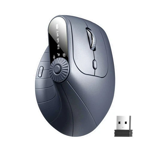 ONITOON Ergonomic Vertical Mouse, Wireless Optical Bluetooth Mouse - Dual Mode Connectivity BT5.0+BT5.0+2.4GHz Up to 3 Devices, Adjustable DPI & 8 Function Buttons for PC, Laptop, MacBook, Rechargeable