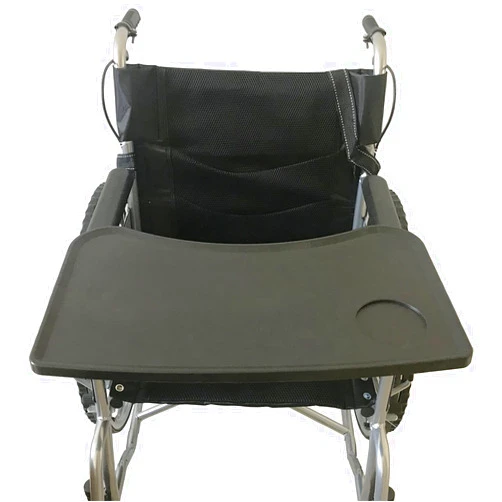 QingTD Story Wheelchair Tray, Detachable Wheelchair Table Removable Adult,Mobility Accessory Attachment Cup Holder Durable, Wheelchair Accessories,Fits Wheelchair Arms of 16