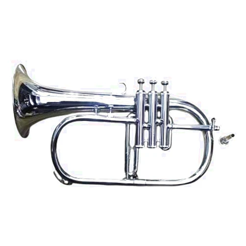Queen Brass Flugelhorn & Bb Trumpet Set - Chrome Finish, Professional Quality, Hard Case, 7C & 3C Mouthpieces, Perfect for Beginners & Students Silver