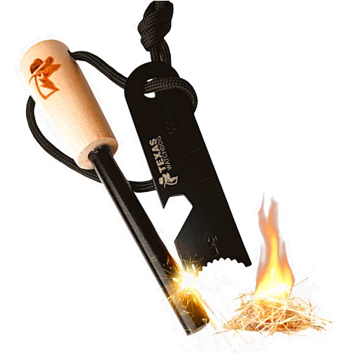 Texas Watch Dog Fire Starter - Ferro Rod, Flint and Steel Fire Starter Kit, Flint Fire Starter Survival Tool, Ferro Rod Fire Starter Kit, Fire Striker for Survival, Camping and Outdoor Activities