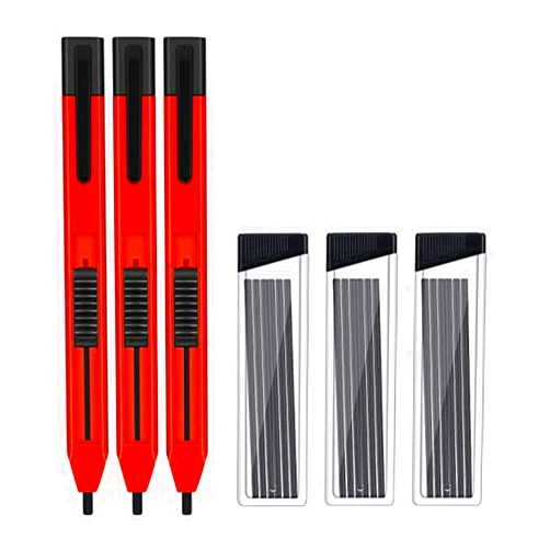 EAJORN Carpenter Pencil with Refills Mechanical Carpenter Pencil Automatic Pencil for Architect Woodworking, Drafting, Drawing