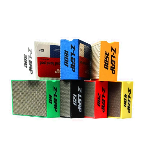 Z-LEAP Diamond Hand Polishing Pads 7-Pcs Set for Granite Marble Concrete Glass Stone Sanding Polishing