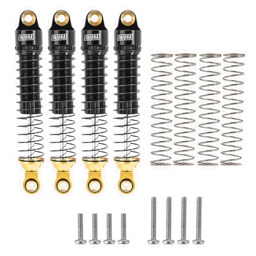 INJORA 59mm Shocks Long Threaded-Brass & Aluminium Shock Absorber Oil Damper for TRX4M TRX4MT 1/18 RC Crawler Upgrade