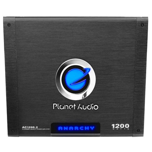 Planet Audio AC1200.2 2 Channel Car Amplifier - 1200 High Output, High/Low Level Inputs, High/Low Pass Crossover, Hook Up to Subwoofer for Bass