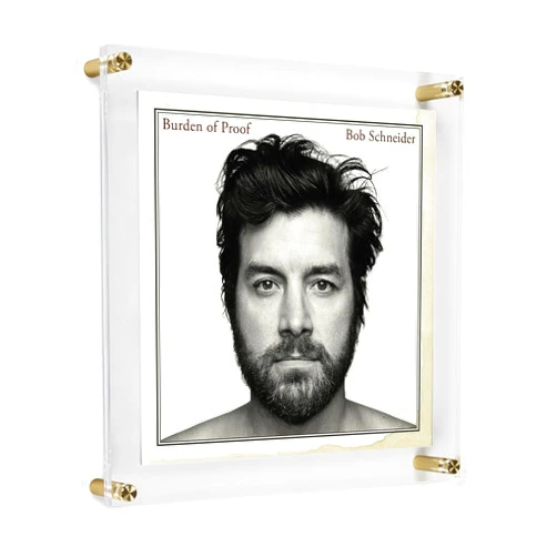 Wexel Art Record Album Frame with 12x12 Acrylic Mat + Square Cover with Gold Hardware