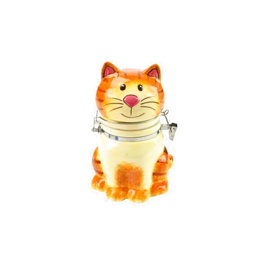 Boston Warehouse Hand Painted HInged Jar, Storage Container, Sitting Pretty Cat