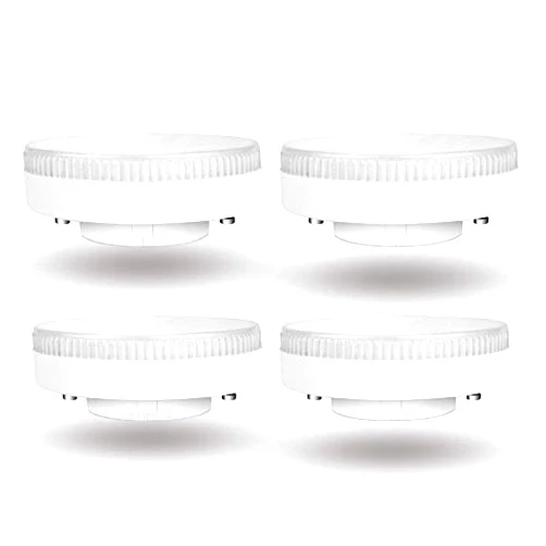 LEDMUNDO GX53 LED Light Bulb, 7W Daylight White 6000K Replacement Traditional Halogen GX53 Spotlight, Under Cabinet Light, LED Puck Light, 4PCS