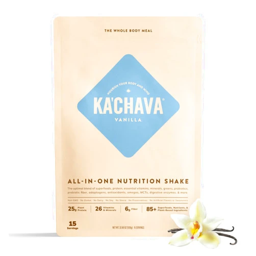 Ka'Chava Ka’Chava All-In-One Nutrition Shake Blend, 85+ Superfoods & Nutrients, Meal Replacement, Greens Plant-Based Superfood Powder Protein Drink, Digestive Enzymes & Probiotics, Vegan Dairy Gluten Free, 2lb