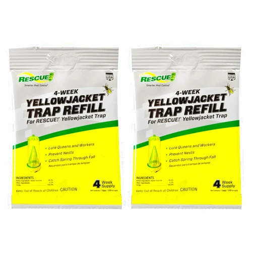 RESCUE! Yellowjacket Attractant – for RESCUE! Reusable Yellowjacket Traps – 4 Week Supply - 2 Pack