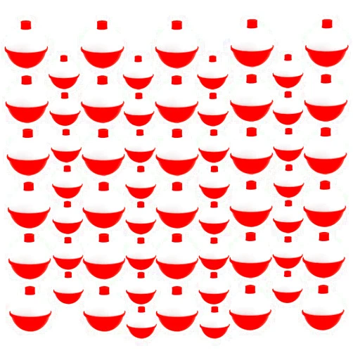 Woozettn 60 Pcs Fishing Float,Hard ABS Fishing Bobber Bulk,Push Button Round Buoy Floats for Fishing Tackle Accessories,1/1.5 Inch