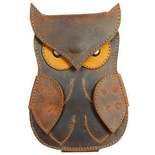 Hide & Drink, Leather Guitar Pick Case Owl Design, Plectrum Case, Guitarist Gifts, Musician Accessories, Handmade Includes 101 Year Warranty :: Bourbon Brown