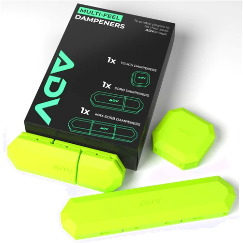 ADV Tennis Dampener with Custom Feel - 3 Pack - Racket Shock Absorber to Reduce Vibration, Relieve Symptoms of Injury and Stay on The Racket - Engineered Poly-Silicone Tennis Racket Dampener