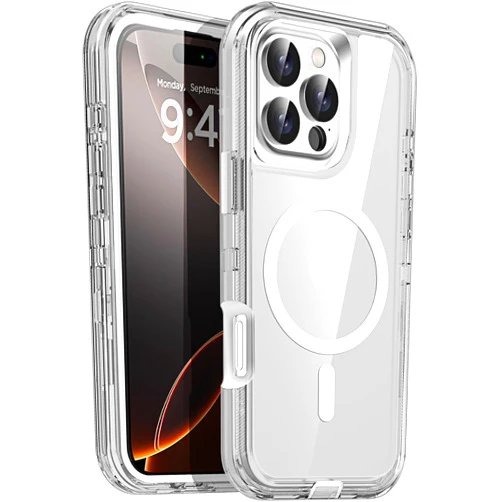 AICase for iPhone 16 Pro Max Case Clear Compatible with MagSafe 3 in 1 Heavy Duty Drop Protection Full Body Rugged Shockproof/Dust Proof 3-Layer Military Protective Tough Durable Cover 6.9
