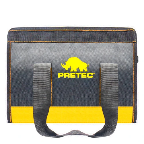 PRETEC 12 Inch Small Tool Bag, Wide Mouth Tool Tote Bag, Waterproof Tool Organizer Bag for Home Organizer for Indoor and Outdoor Gardening, Electricians Repairman Tools Tote Bag